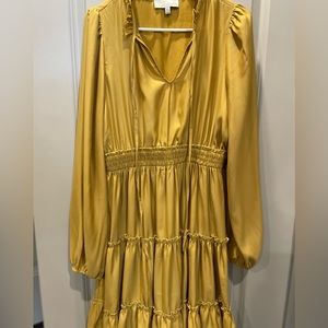 Golden silk dress